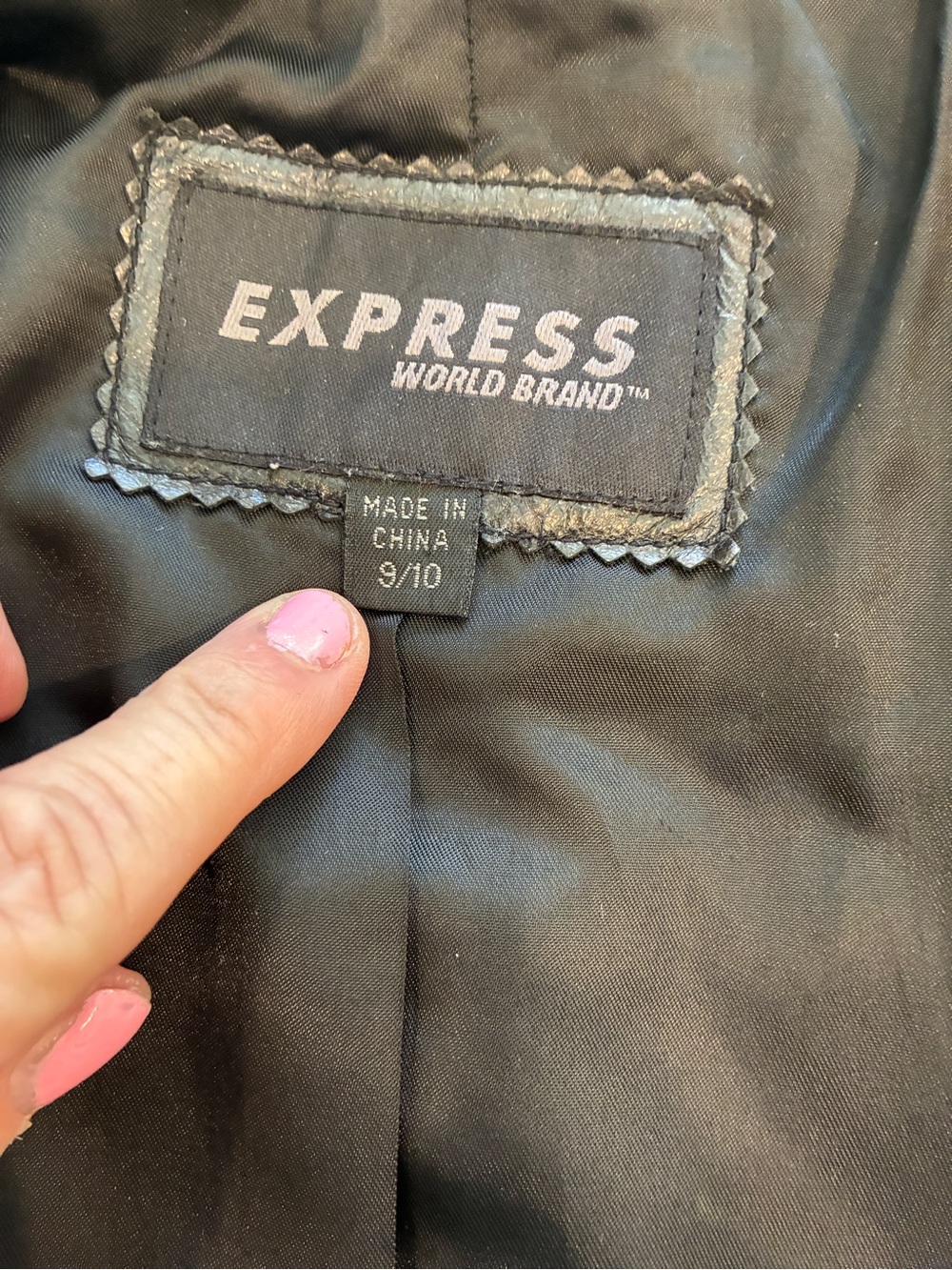 Express Vintage Black Leather Blazer Jacket - Picture 6 of 14